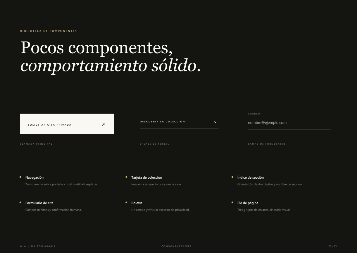 Página de biblioteca de componentes digitales